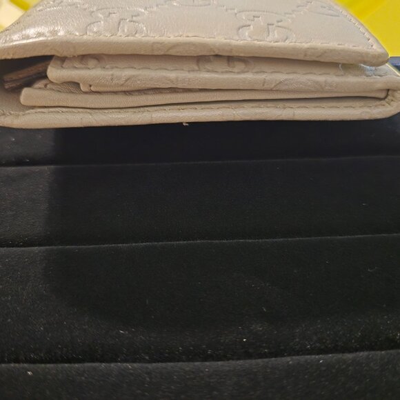 *GUCCI* Authentic GG Signature Leather Wallet w/Gold Name Plate Single Fold/Snap - Picture 9 of 16